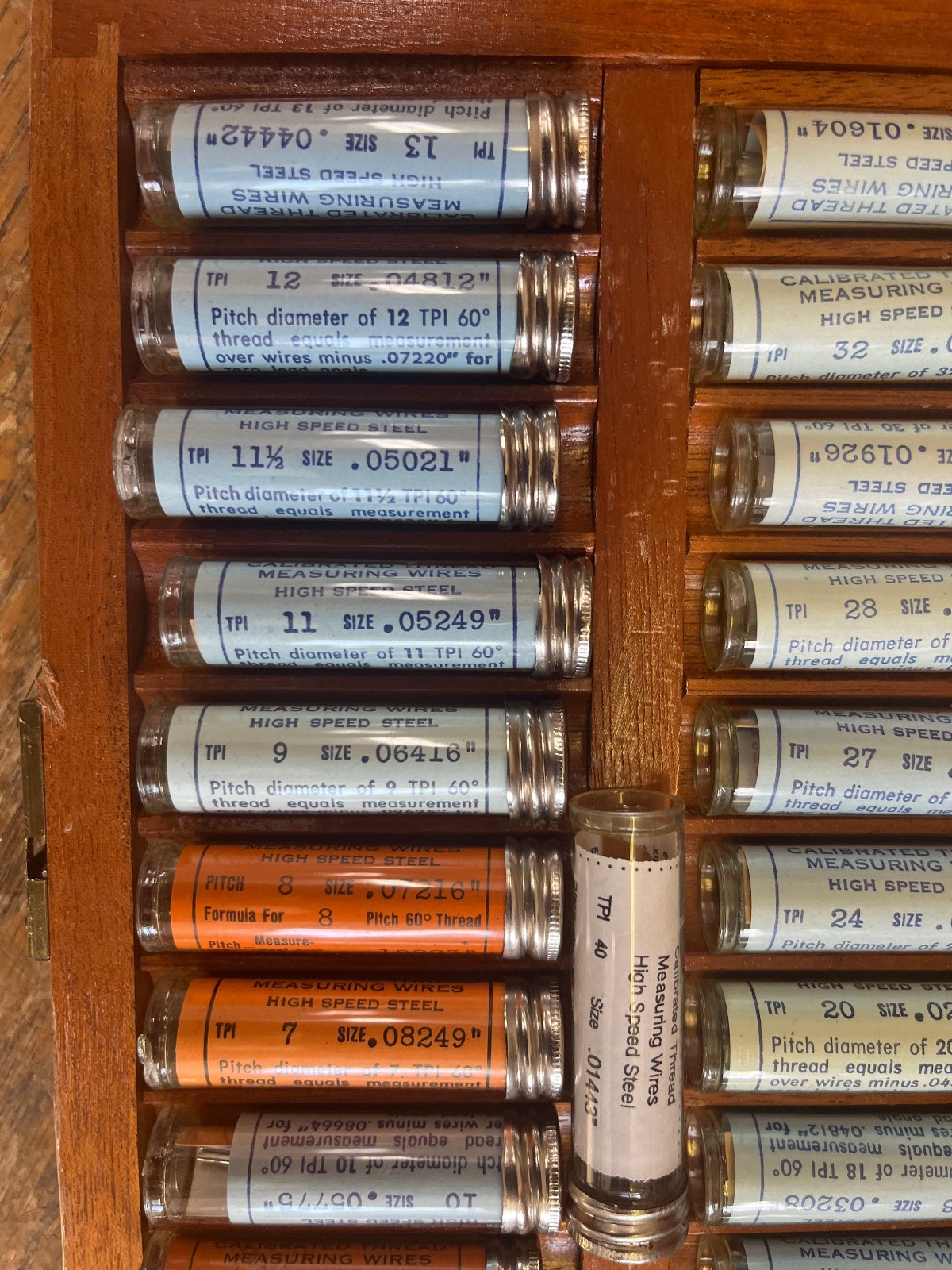 5cc Van Keuren 21 Set Gear Measuring Wires Set Wooden Case