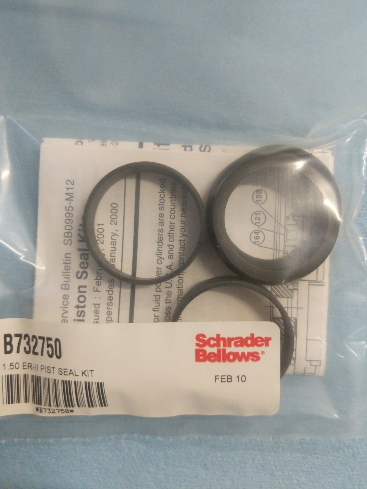 Schrader Bellows 1.50 ER-II Piston Seal Kit B732750
