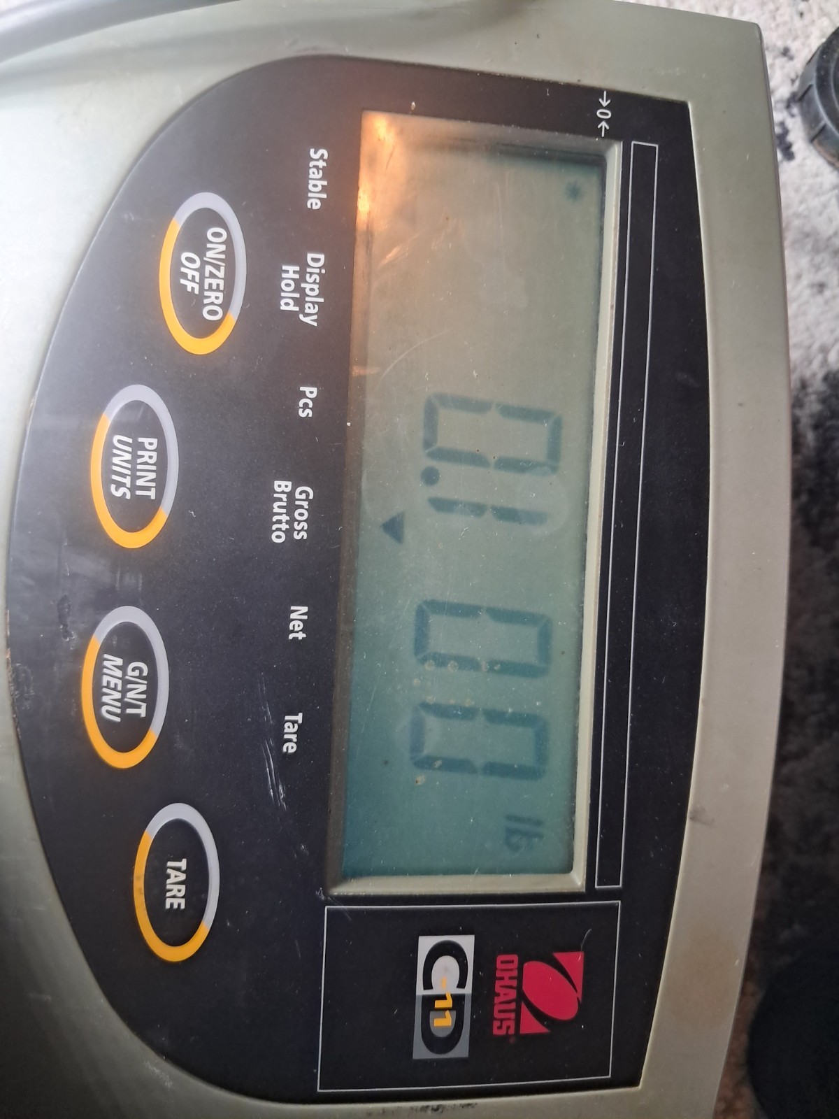 OHAUS CQ25R Champ Counter Scale w CD-11 Indicator TESTED- LINE MISSING ON SCREEN