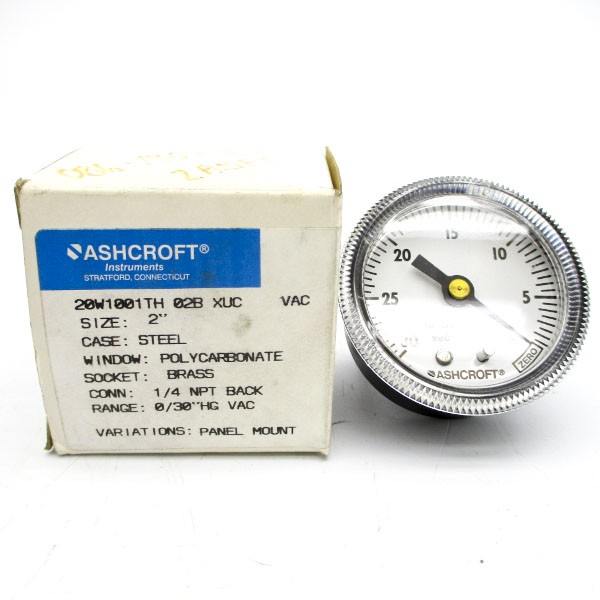 ASHCROFT 20W1001TH02BXUCVAC 0/30″HGVAC 2″ NSMP