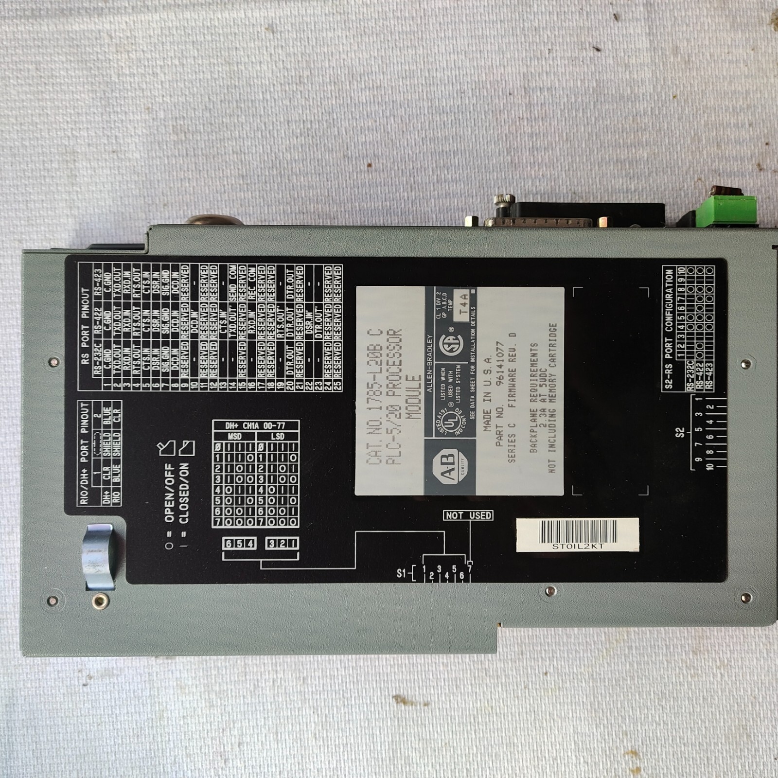 cx/3PC for AB 1785-L20B/C USED 1785L20B/C in B-9-2-005