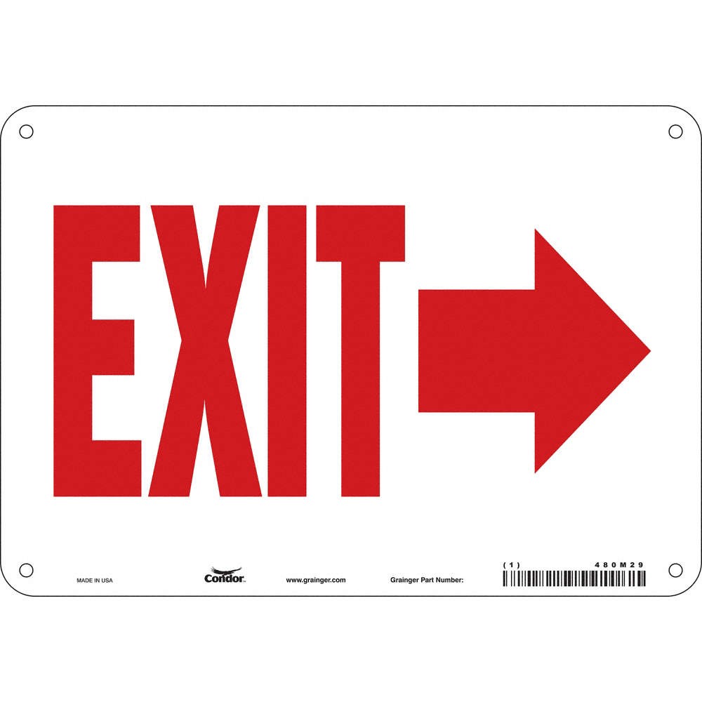 CONDOR 480M29 Safety Sign,7 in x 10 in,Polyethylene 480M29