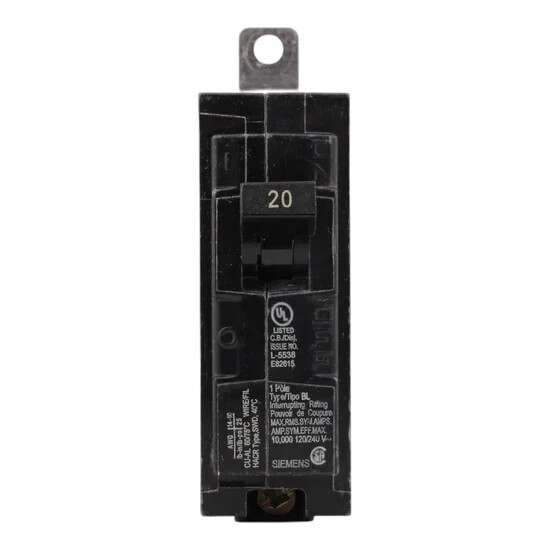 NEW OPEN BOX Siemens B120 20 A,120 V,1P Thermal Magnetic Circuit Breaker Bolt-On