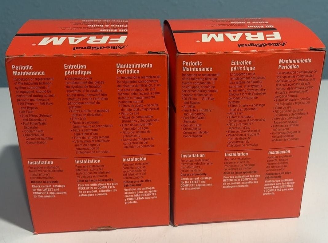 Set of 2 Vintage Fram PH3534 Engine Oil Filters