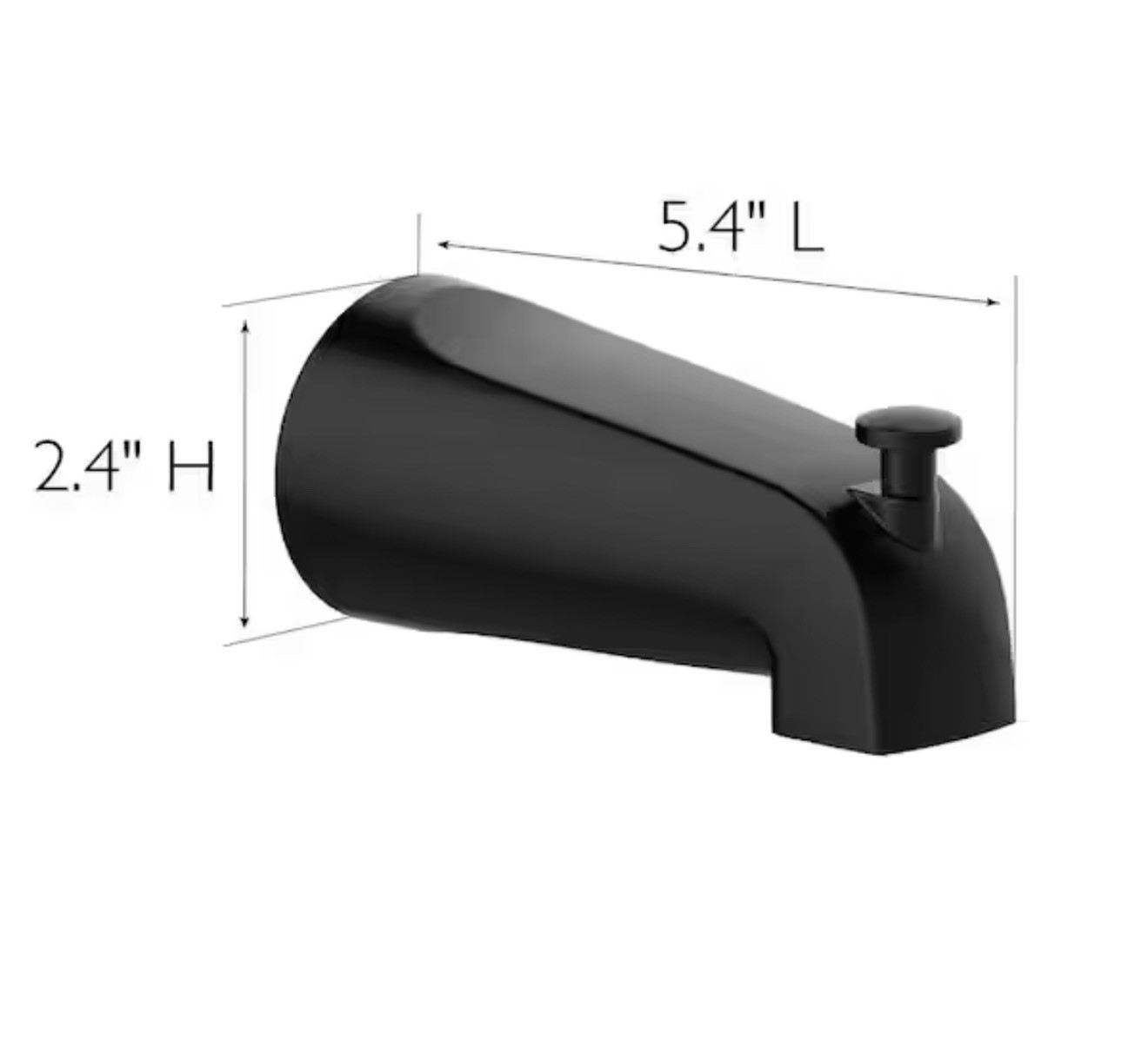 Design House 595629 Slip-On Tub Diverter Spout, Matte Black