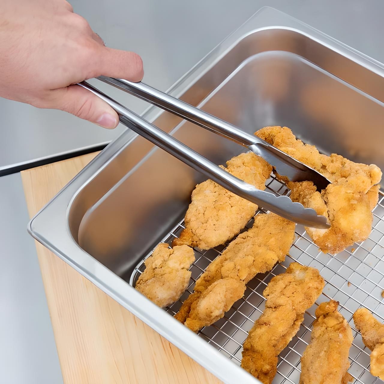 3-Pack 10″ x 18″ Stainless Steel Pan Grate for Full Size Steam Table Pans