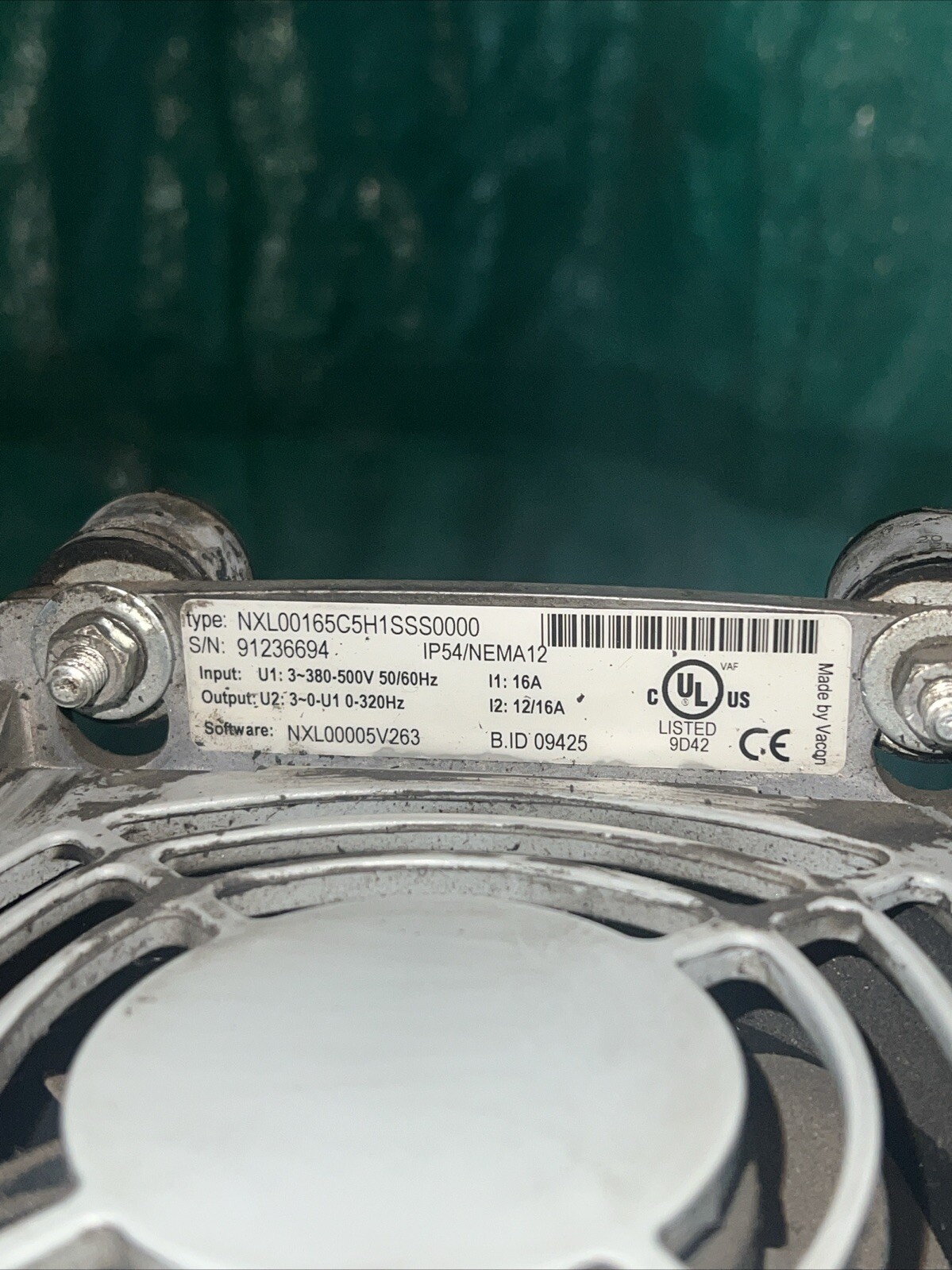 VACON NXL00165C5H1SSS0000 IP54/NEMA12 Drive