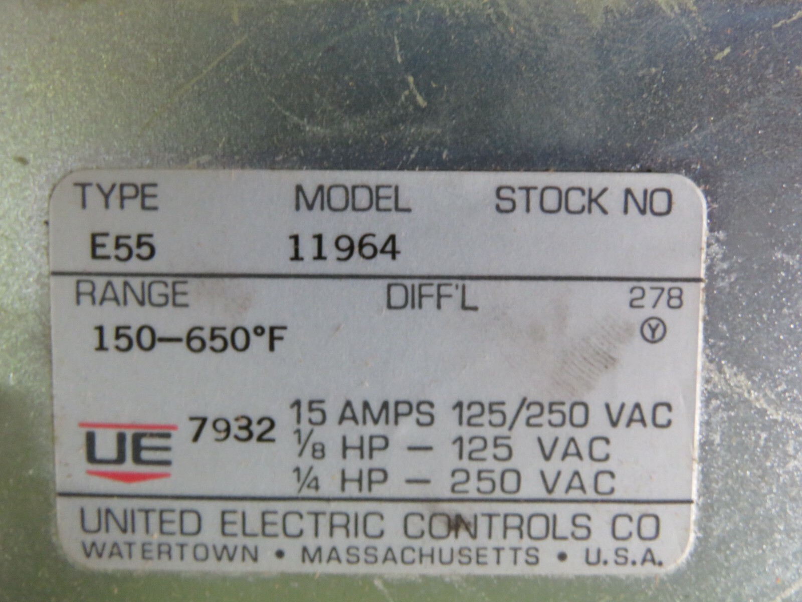 UE UNITED ELECTRIC 11964 NEW IN BOX