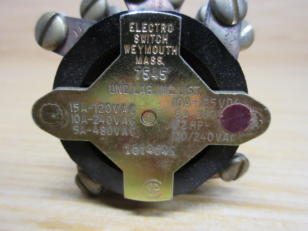 Electro Switch 101404A Rotary Switch 7545