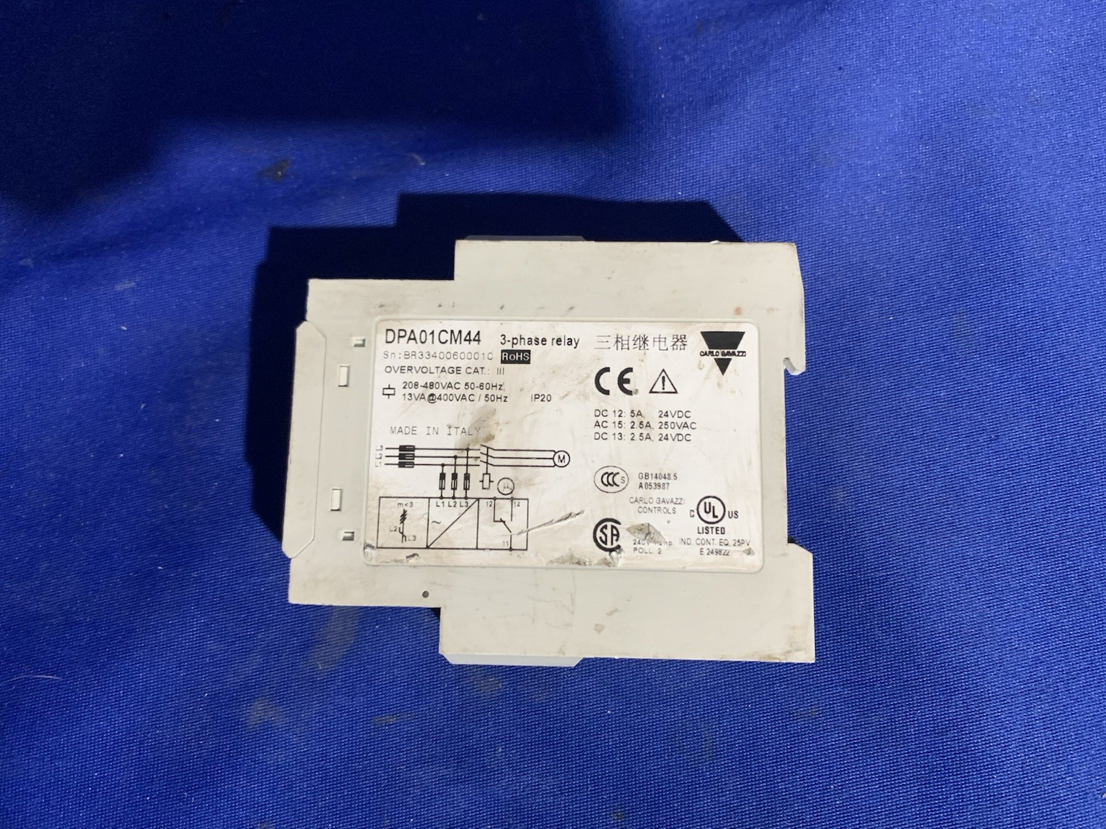 Carlo Gavazzi DPA01CM44 3 Phase Monitoring Relay – Lot of 5 Untested – Read