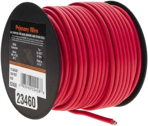 EastPenn 23460 12 AWG Automotive Red Insulated Single Conductor Wire, 100′ Long