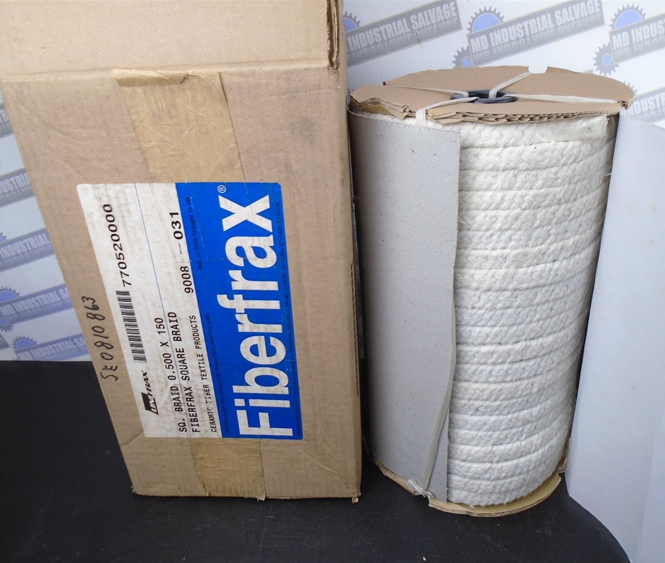 FIBERFRAX – High Temp CERAMIC SQUARE BRAID 770520000 – 1/2 in. 0.500 x 150ft NEW