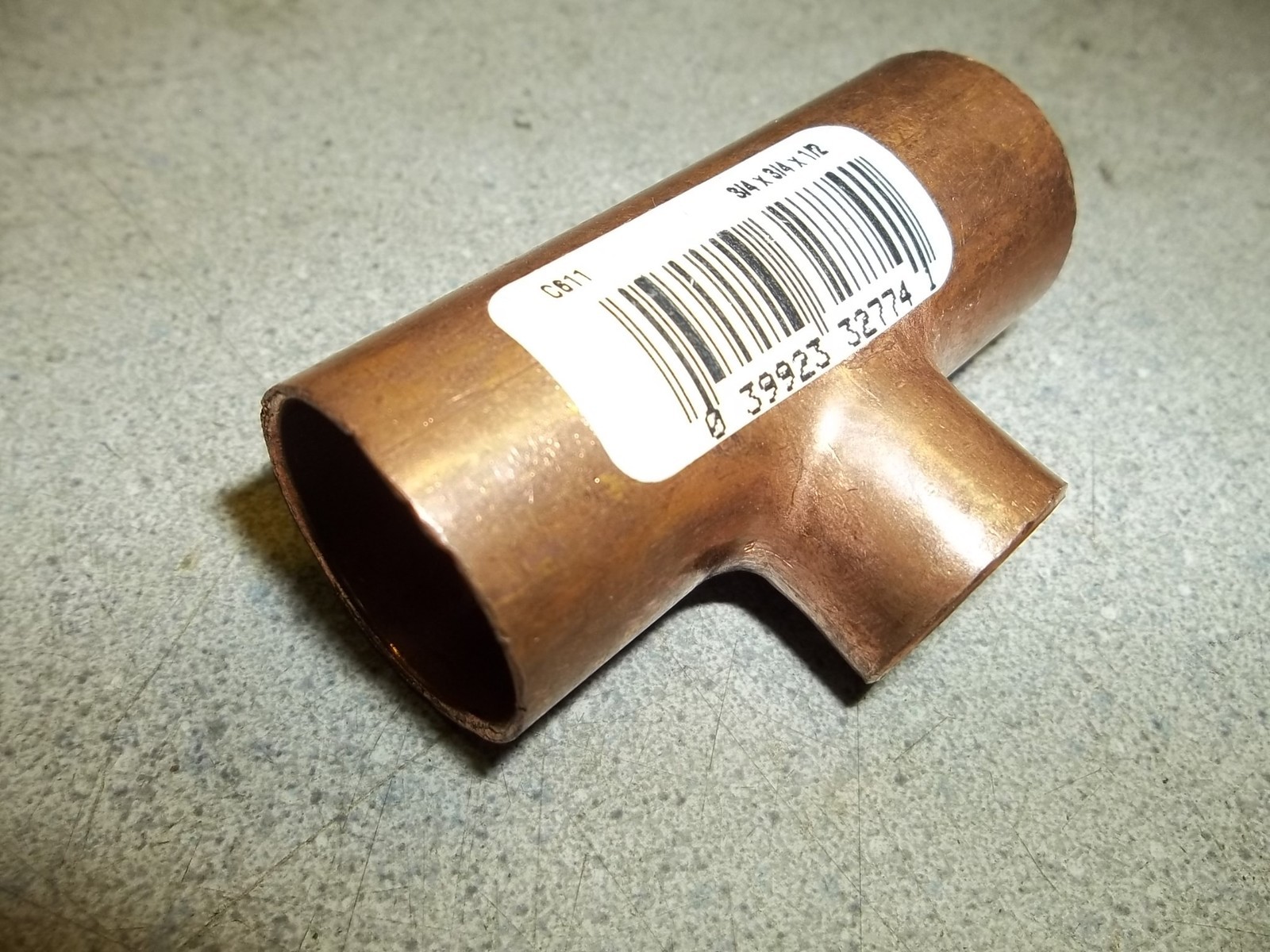 NEW Copper Pipe Tee C611 3/4″ x 3/4″ x 1/2″ *FREE SHIPPING*