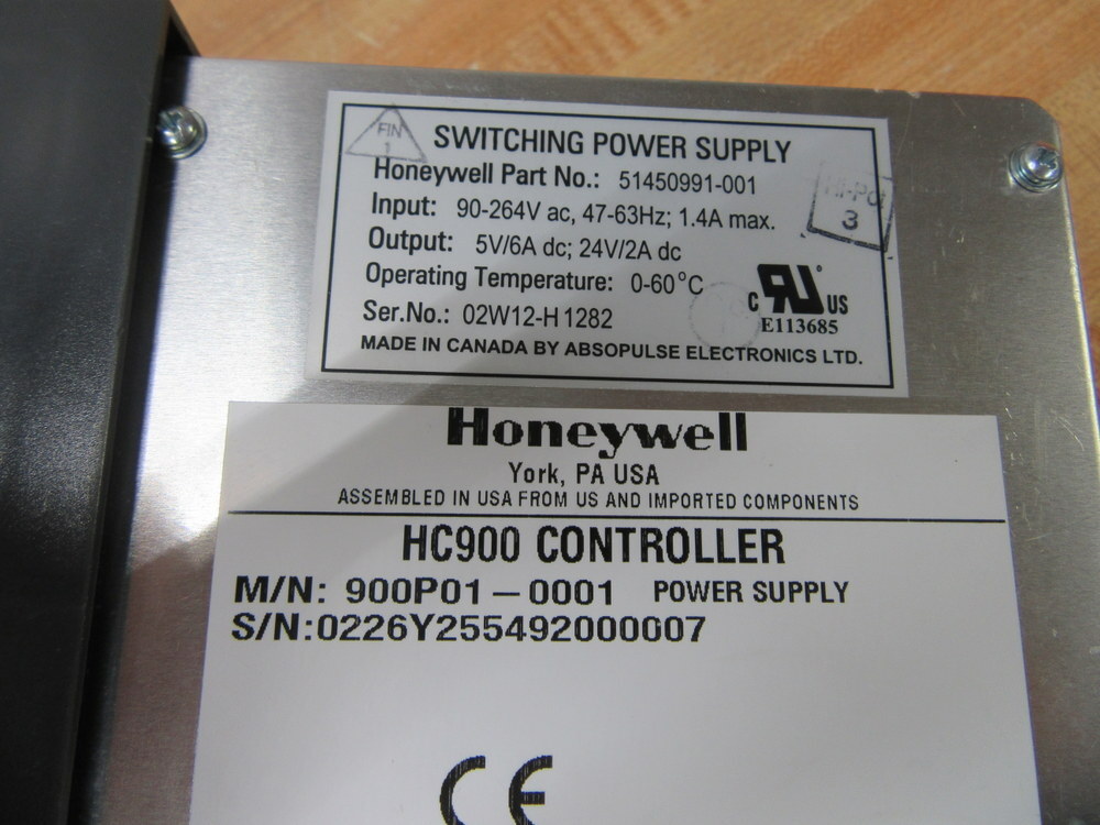 Honeywell 900P01-0001 HC900 Power Supply 51450991-001 Mounted