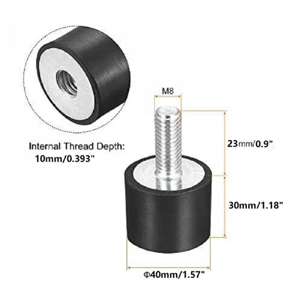 4pcs M8X23D40mmH30mm Cylindrical Mount Shock, isolator Mounts,Vibration Isola…