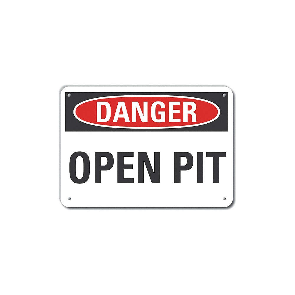 LYLE LCU4-0315-NA_10X7 Danger Sign,7 in x 10 in,Aluminum 63JR23