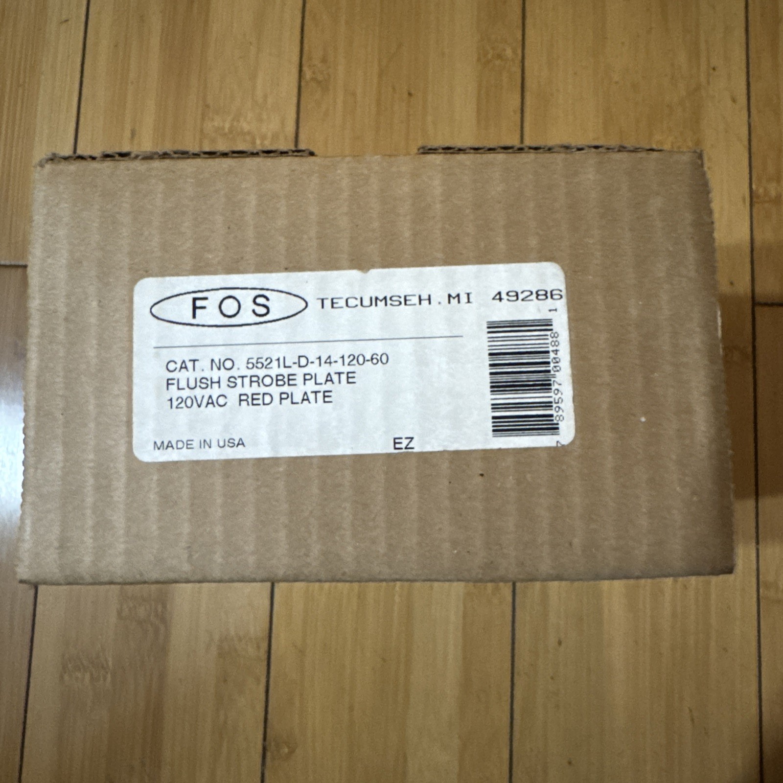 120VAC .096A FOS SIGNALING HORN STROBE FLUSH MOUNT Red Plate 5521D-D-14-120-60