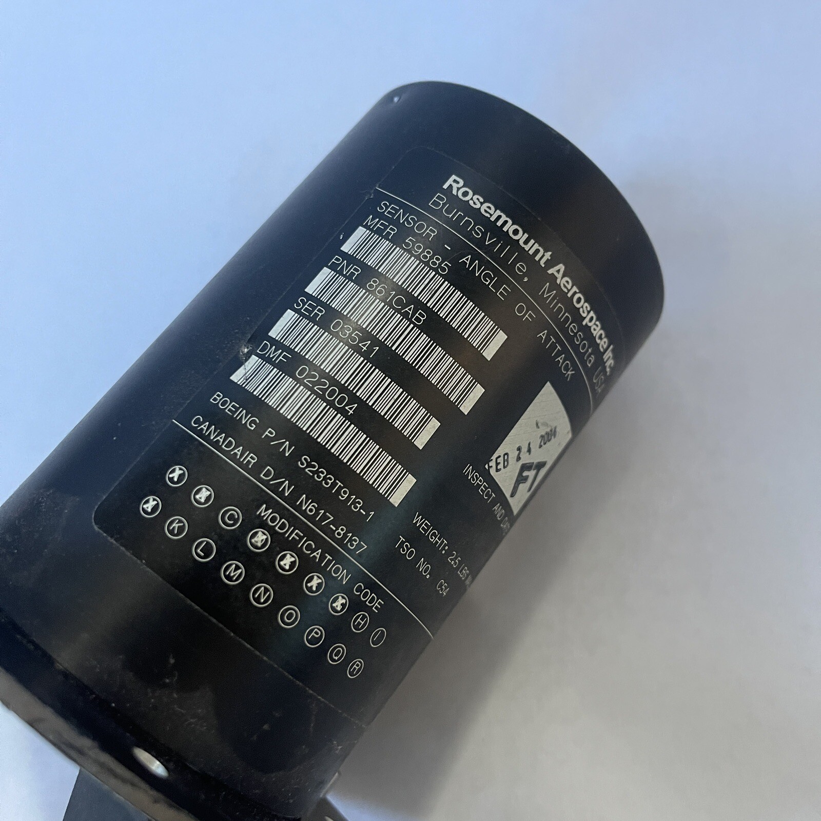 Bombardier Rosemount Angle Of Attack Sensor 6610015160595 861CAB S233T913-1