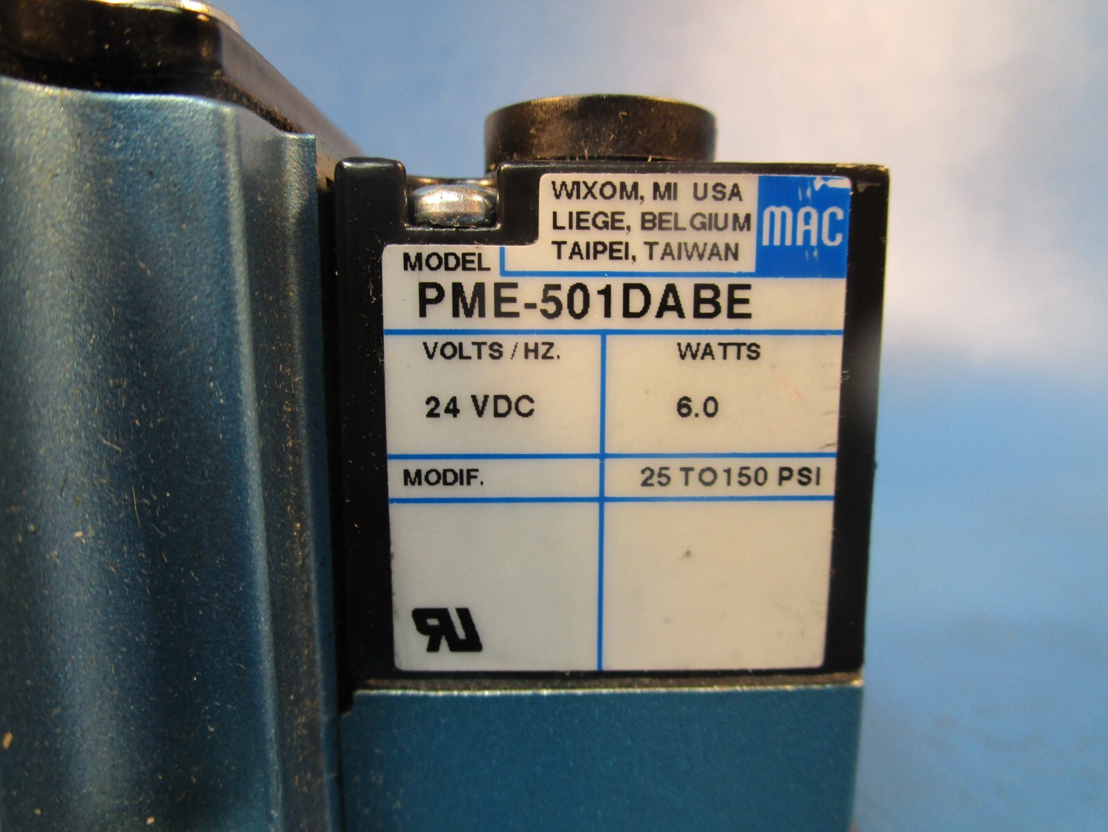 MAC 6321D-000-PM-501DA SOLENOID VALVE; 4-WAY; 0-150PSI; 110/120VAC; 50/60HZ; 6.8
