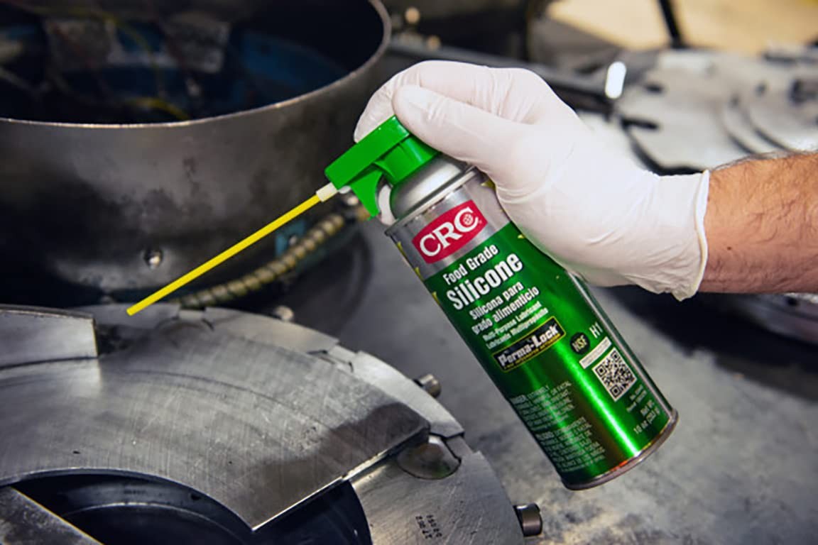 CRC Food Grade Silicone, 10 Wt Oz, Multi-Purpose Silicone Lubricant for High