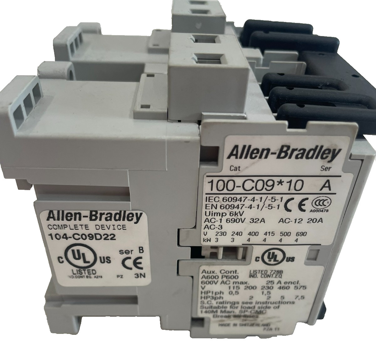 ALLEN BRADLEY 104-C09D22 REVERSING CONTACTOR SERIES A 100-C09I0 NEW, SURPLUS