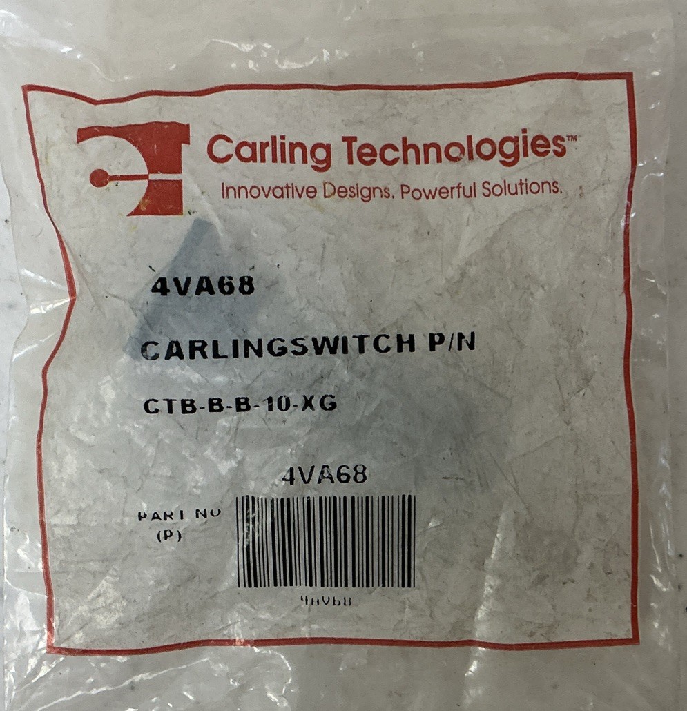 NEW CARLING TECHNOLOGIES CTB-B-B-10-XG / 4VA68, 10A, CARLINGSWITCH P/N