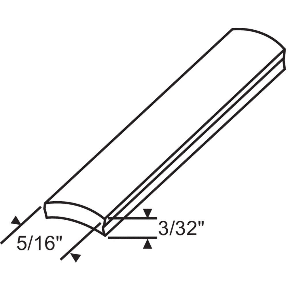 GRAINGER APPROVED 16-240BM Flat Spline,Black,Overall 1000 ft. L 451H63
