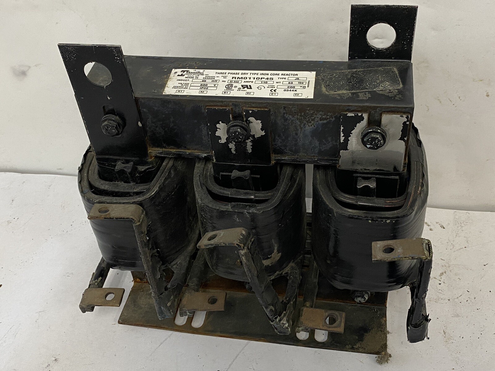 HAMMOND POWER SOLUTIONS RM0110P45 600v Type Jr 110A 3ph Dry Type Core Reactor
