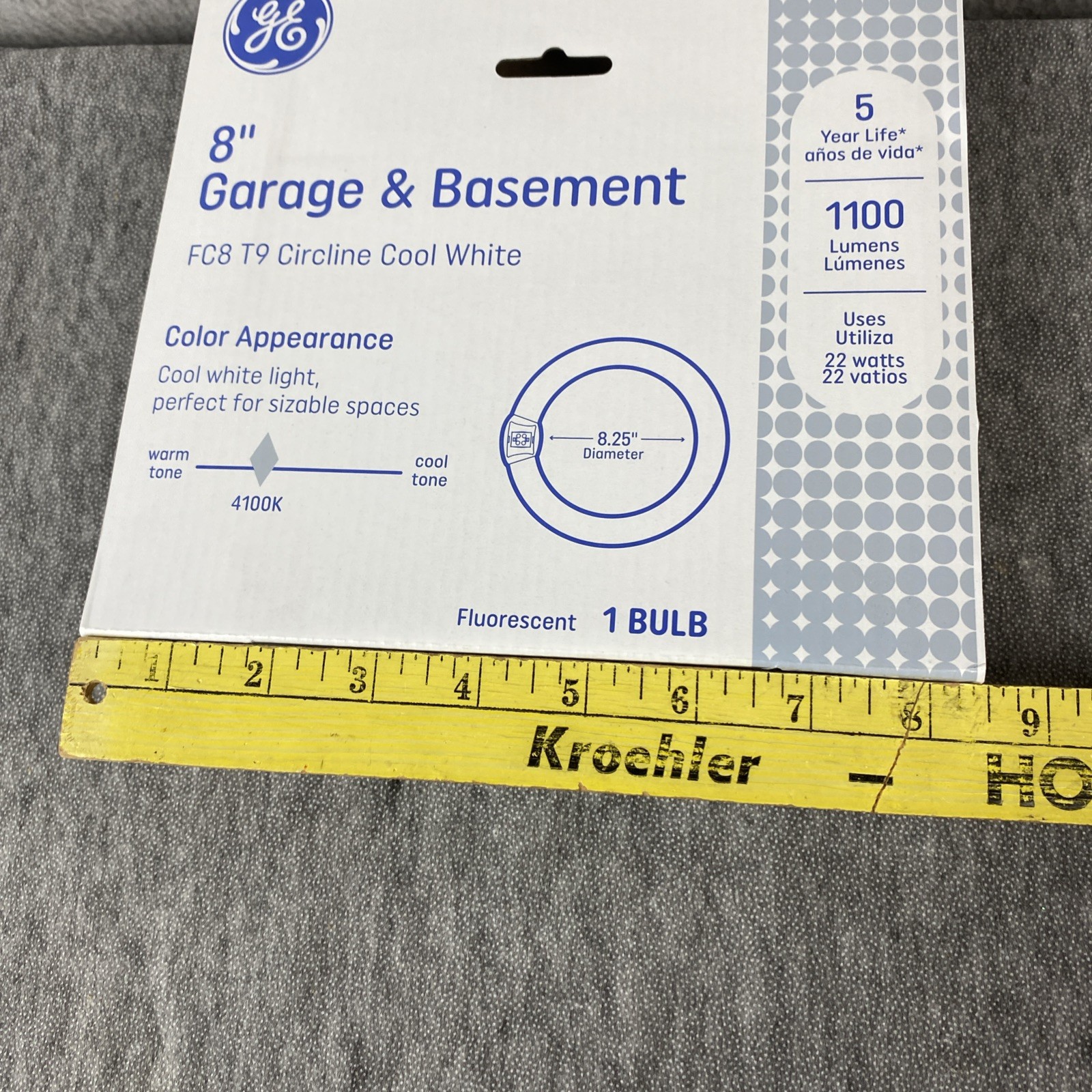 GE Lighting FC8T9/CW Circline Fluorescent Lamp 8″ 22W 4100K Cool White NEW✅