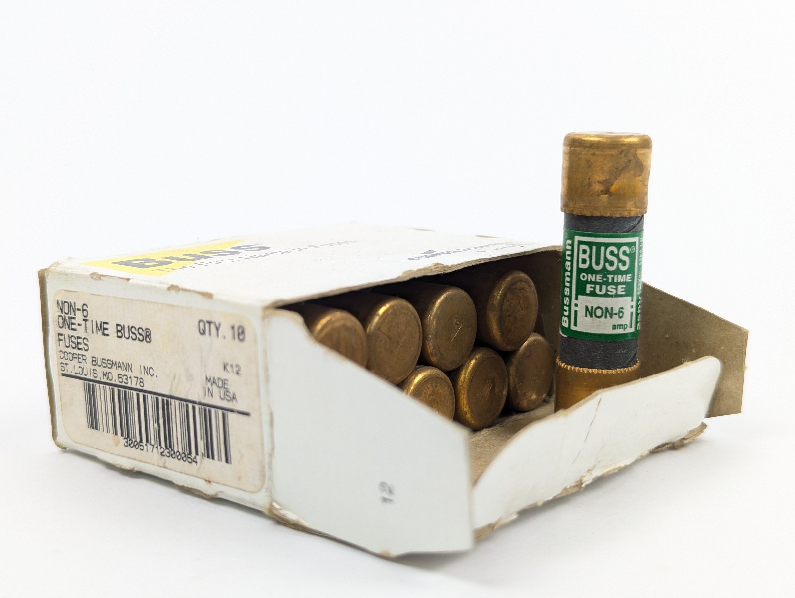 *LOT OF 10* NON-6 New Old Stock Eaton Bussmann One-time Fuses