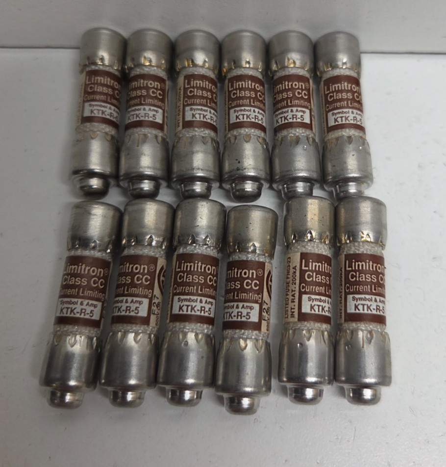LOT OF 12 NEW NO BOX! BUSSMANN LIMITRON 5A 600V CC CLASS FUSES KTK-R-5