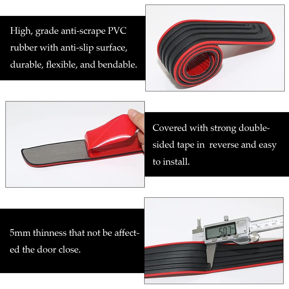 Car Rear Bumper Protector Guard, Universal Rubber Scratch Resistant Trunk Doo…