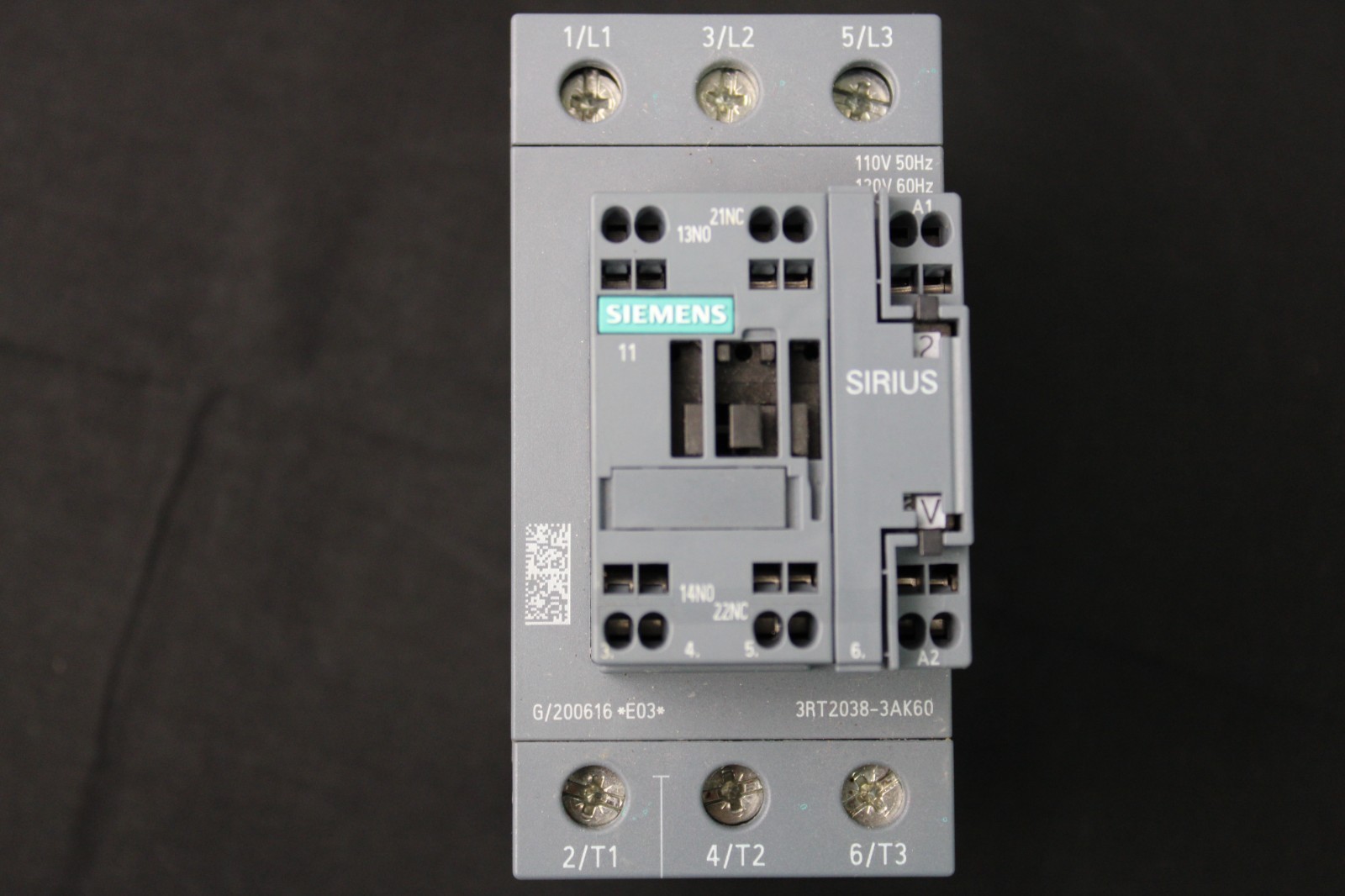 SIEMENS CONTACTOR 3RT2038-3AK60 110v/120v 3RT293-61BC00 SURGE SUPRES INSTALLED