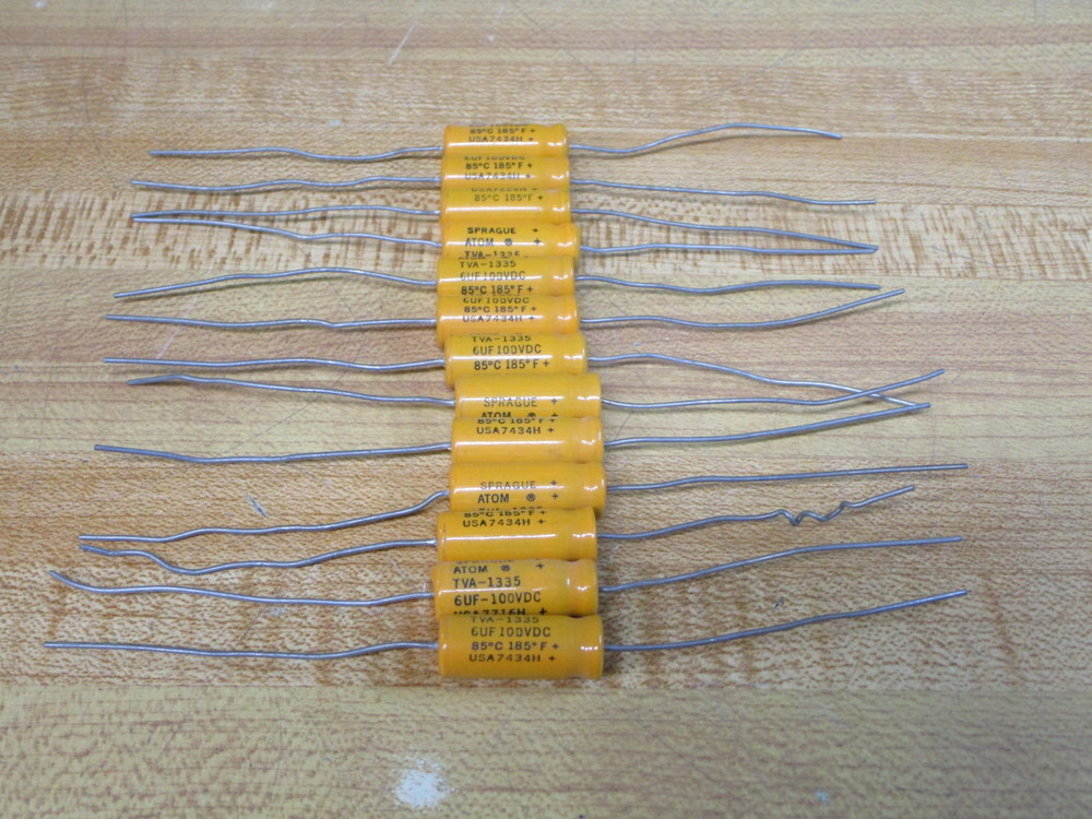 Sprague TVA-1335 Atom Capacitor 6µF 100VDC 7226H (Pack of 13)