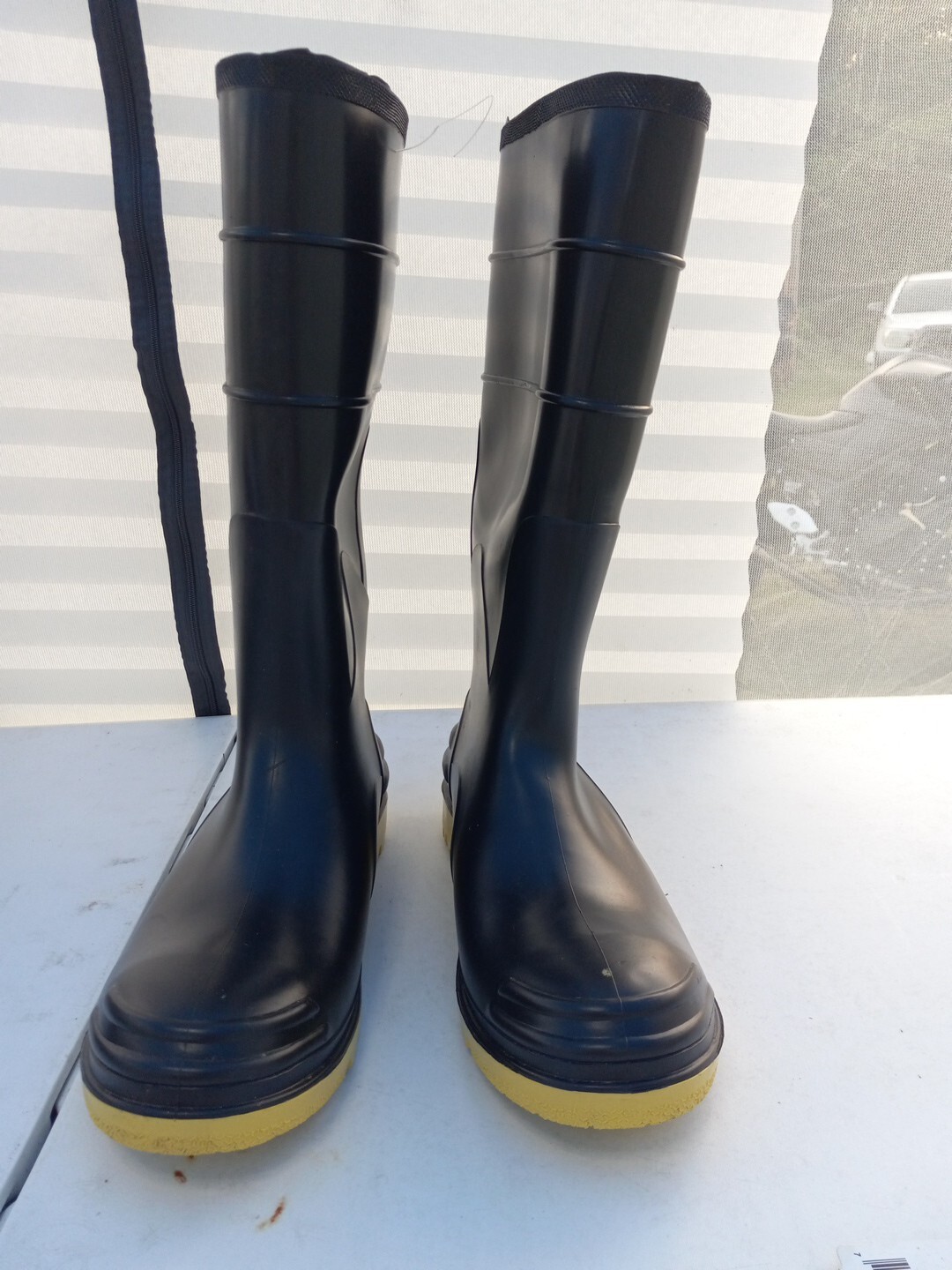 DUNLOP 86802 Men’s Rubber Boots Size 14 PolySteel Steel Toe Ultra Grip Slip