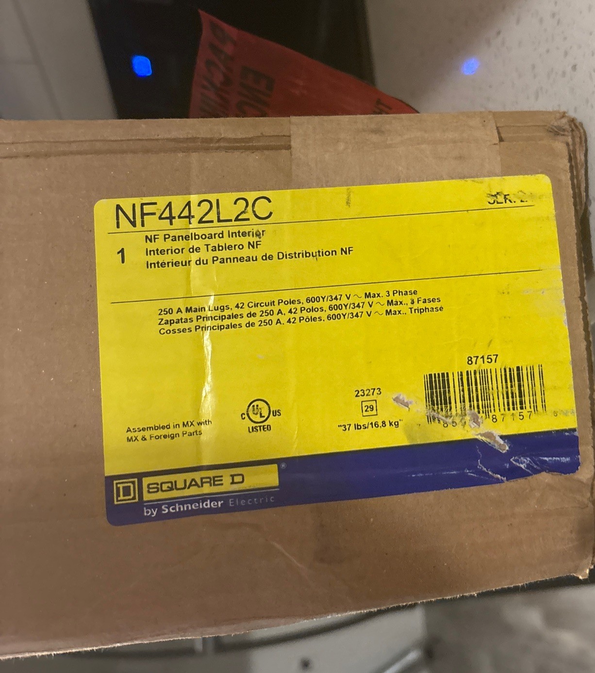 NEW IN BOX SQUARE D NF442L2C NF PanelBoard Interior 250A Main Lugs 600/347V