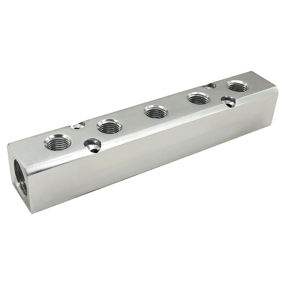 Quality 5 Way 7 Port Air Manifold 1/2″ NPT Supply Port 1/4″ NPT Outport With …