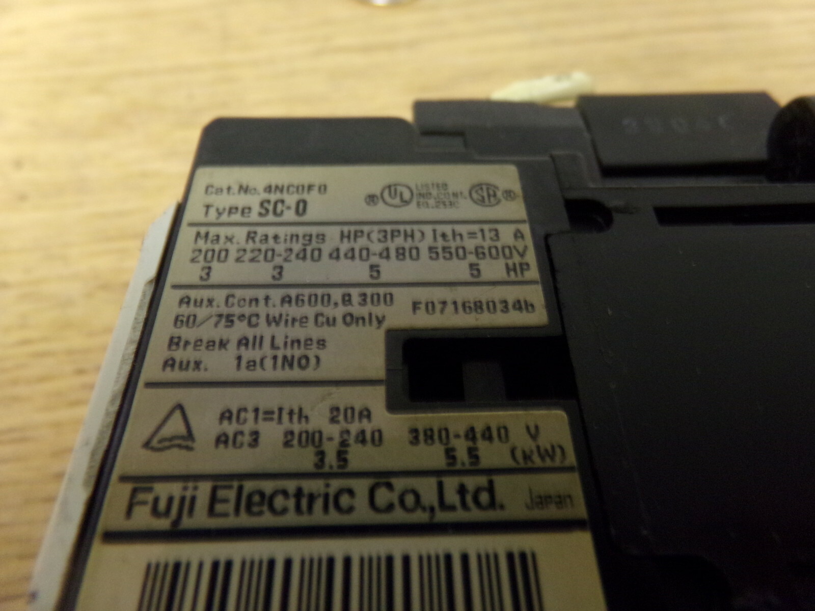 Fuji Electric 4NCOfO Type SC-0/W 4NROAM Type TR-ON/3 Contactor *FREE SHIPPING*