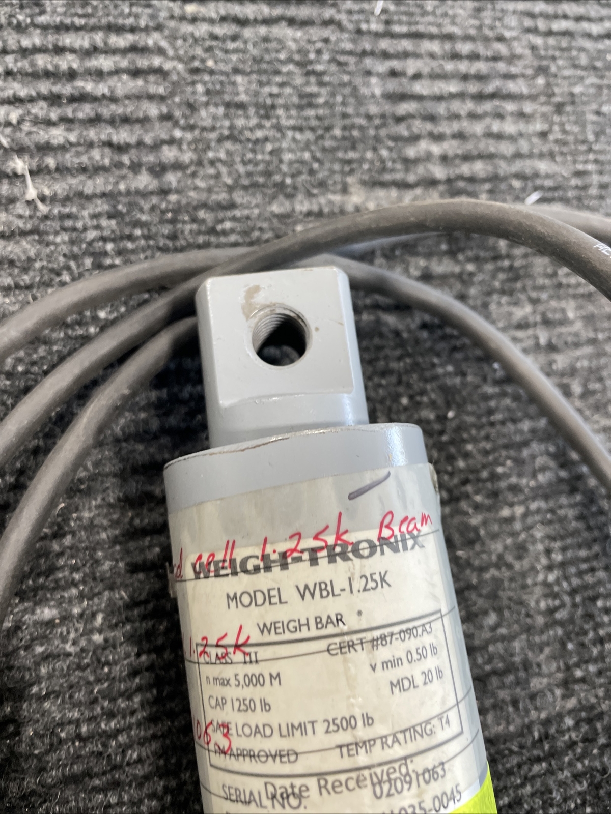 Weigh Tronix Model WBL-1.25k Weigh Bar