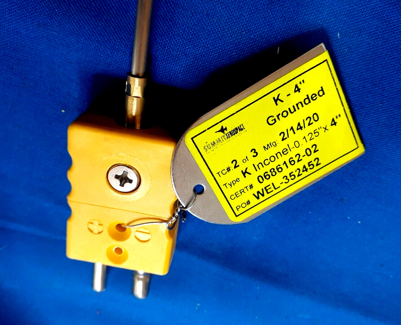 SUMMIT AEROSPACE TYPE K INCONEL THERMOCOUPLE WEL-35242 DIA: 0.125″ LENGTH: 4″