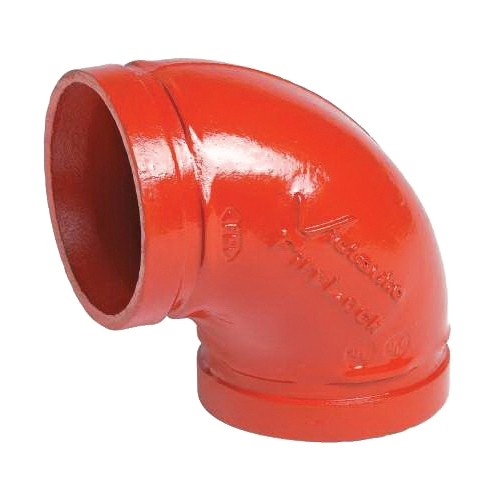 Victaulic FireLock 001 Orange Enamel Ductile Iron 90° Elbow 3″ Grooved