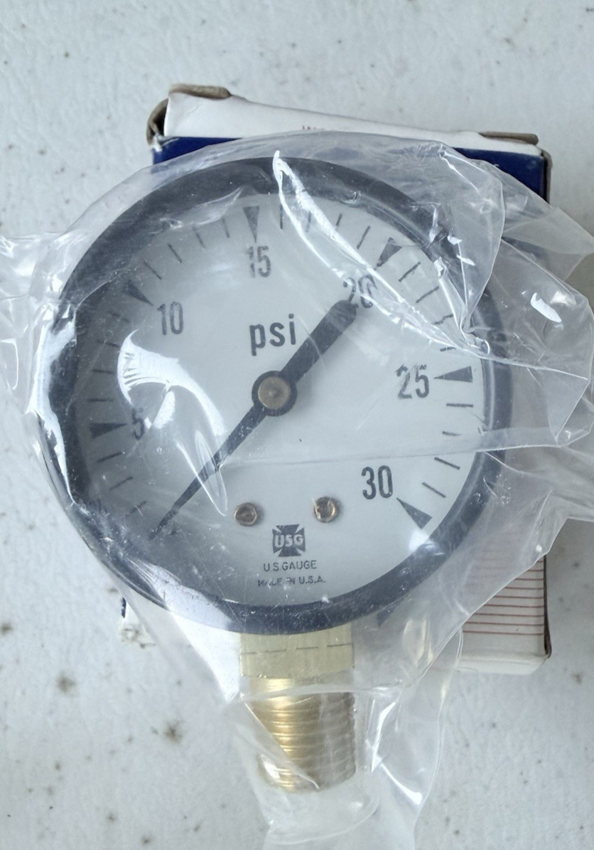 AMETEK USG GAUGE 30 PSI, 1/4″ NPT, BRASS, P500-0030NPT, SHIPSAMEDAY #1556D9