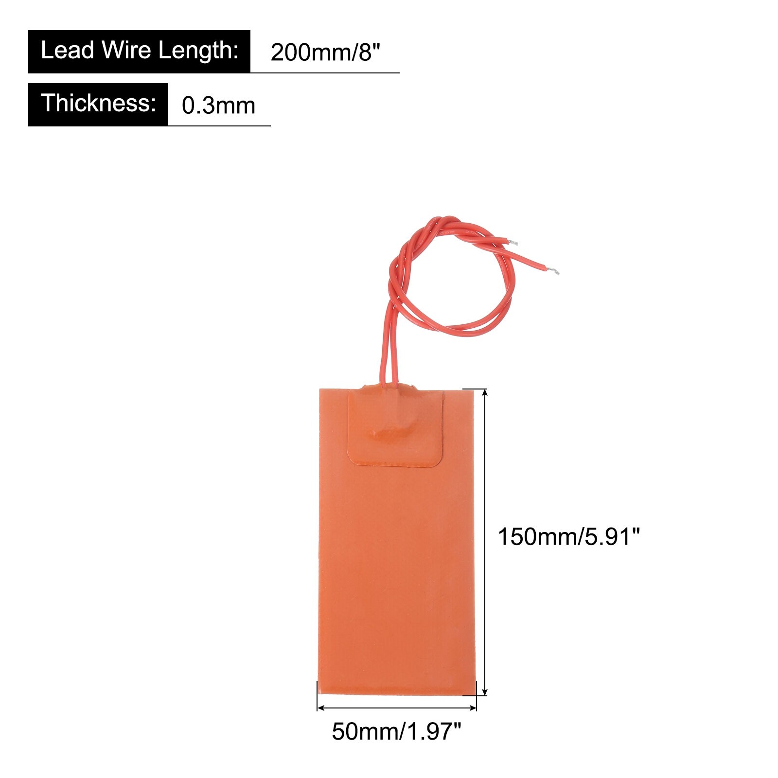 Silicone Heating Pad, 12V 30W Heater Film Plate 150mmx50mm Heater Mat