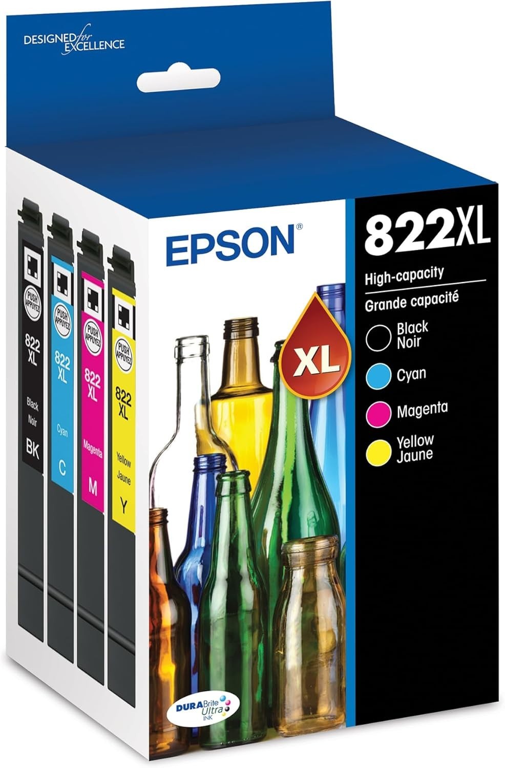 Epson 822 DURABrite Ultra Ink High Capacity Black & Color Cartridge Combo Pack (