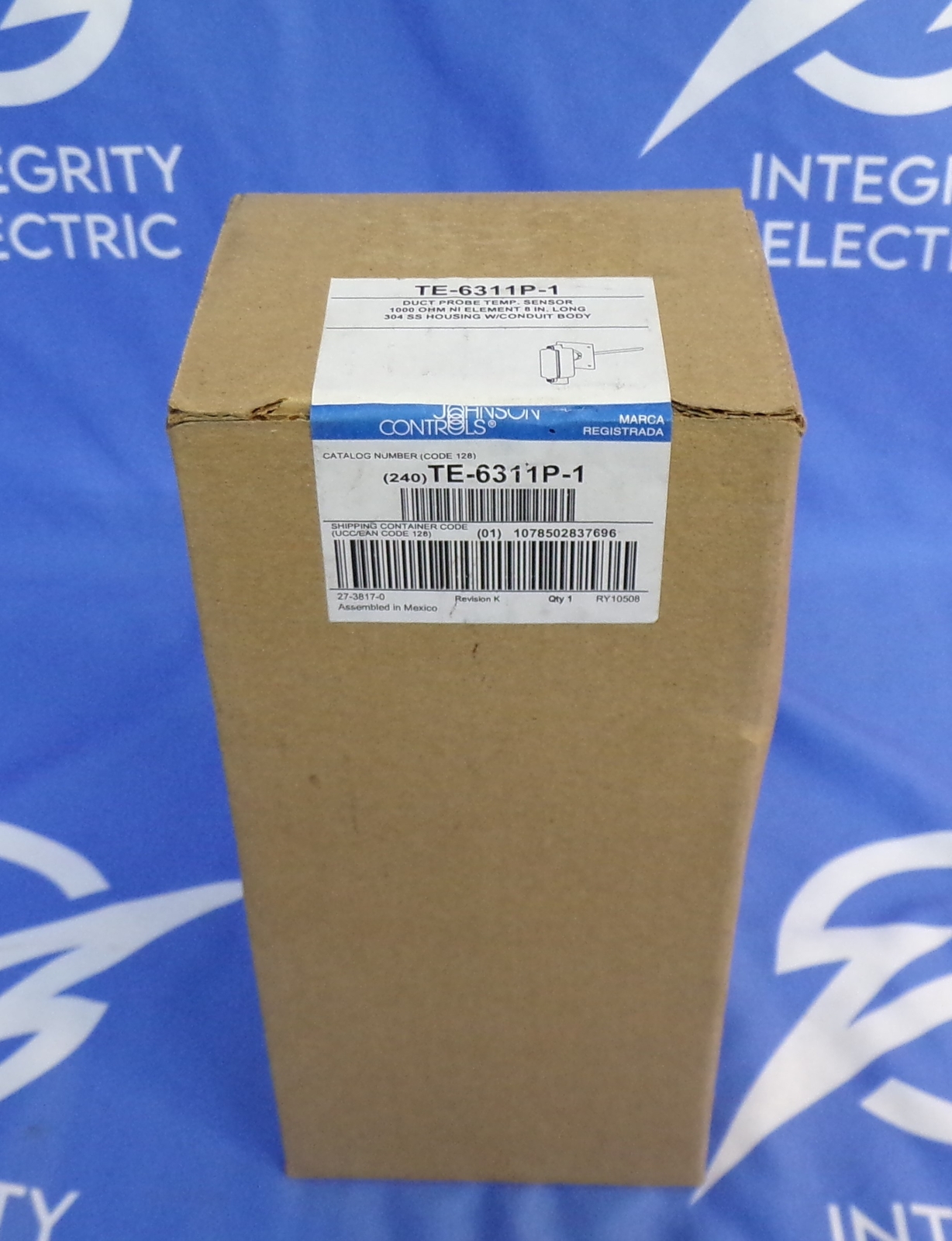 JOHNSON CONTROLS DUCT PROBE TEMPERATURE SENSOR TE-6311P-1 1000OHM 1YR WARRANTY