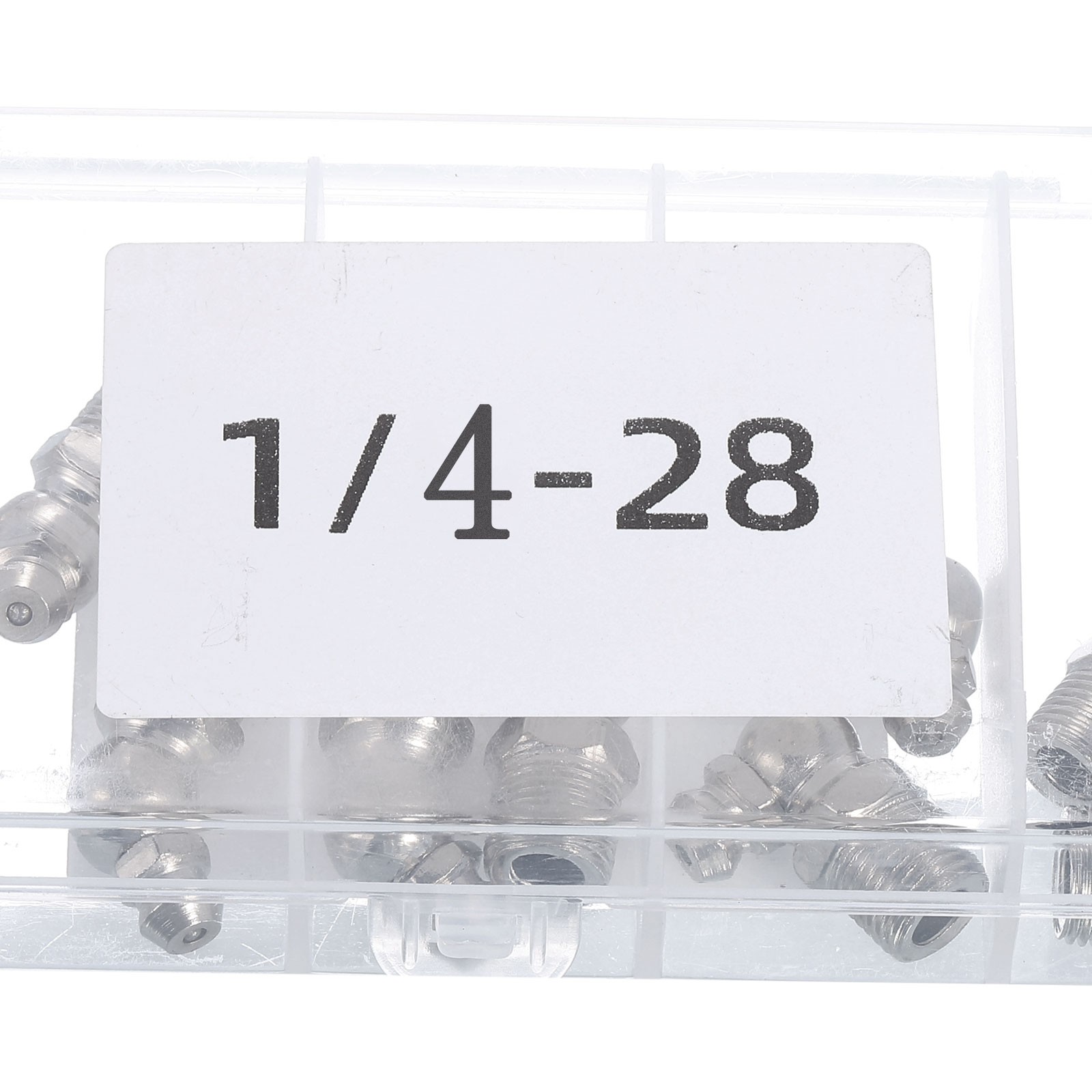 Nickel-Plated Steel Straight and Angled Grease Fitting 1/4″-28 Thread 24Pcs