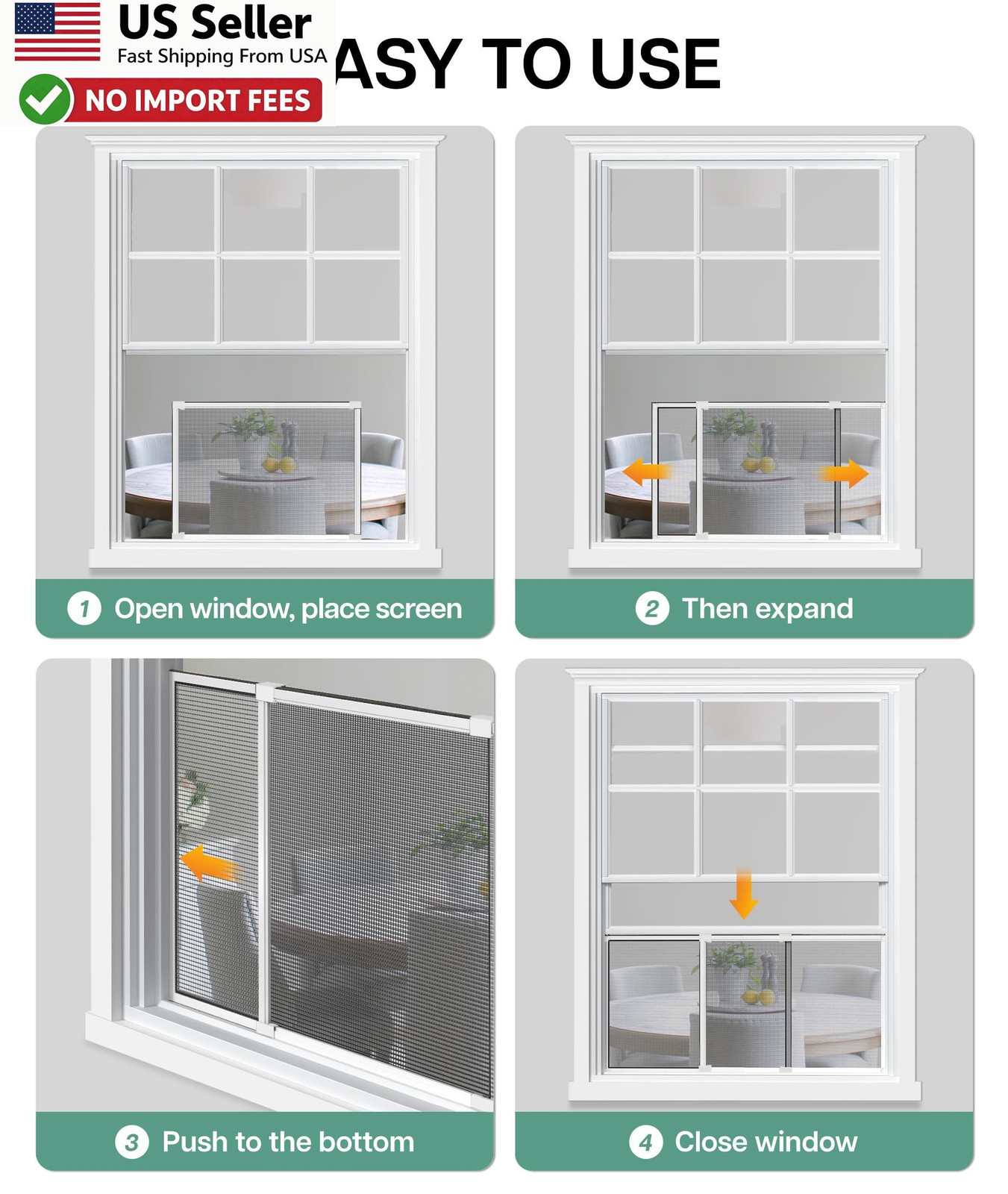 Expandable Adjustable Window Screen 20×28.6-54in 2 Pack Replacement FROM USA