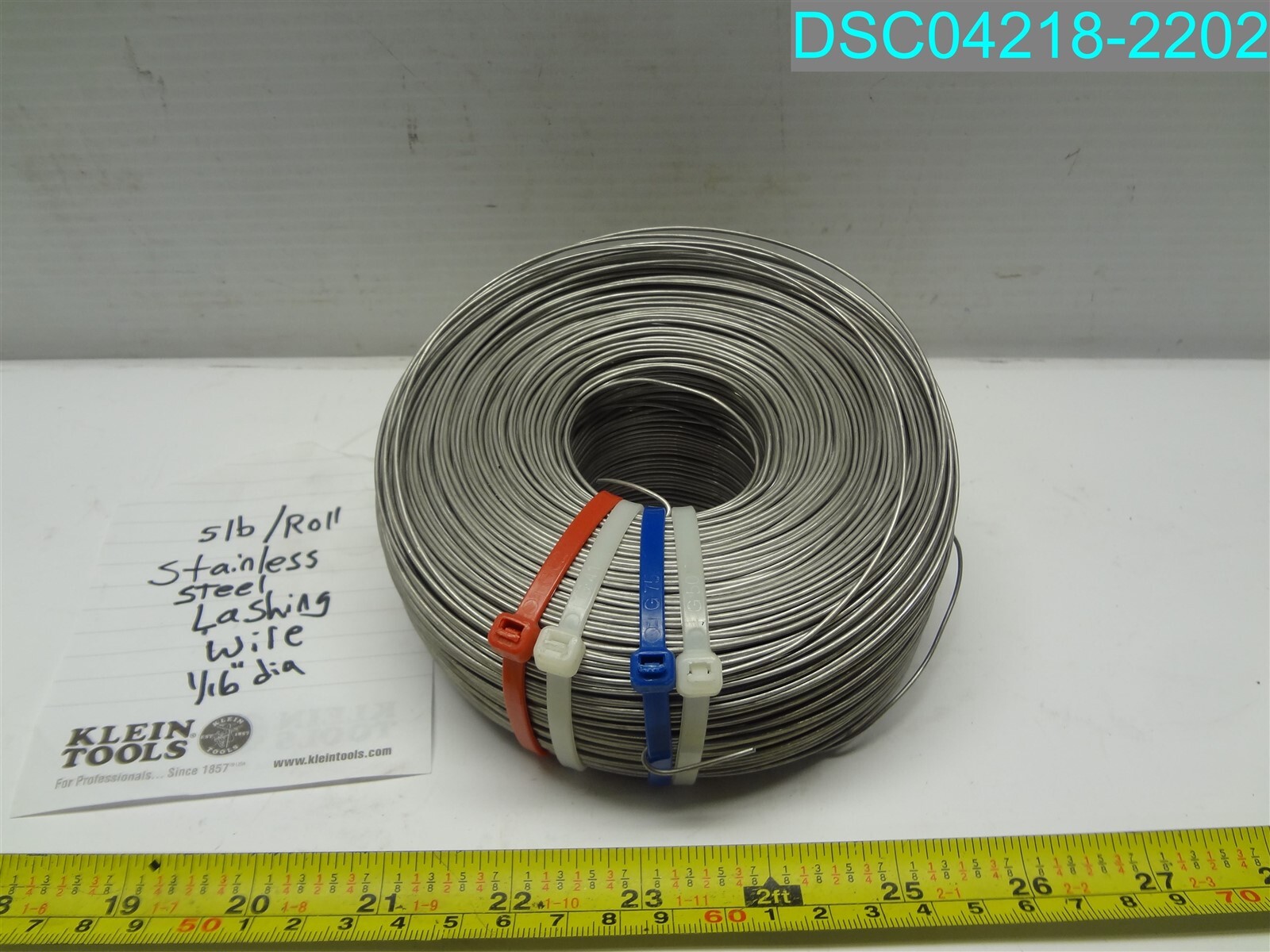 QTY=5: 5LB ROLL STAINLESS STEEL LASHING WIRE 1-16″