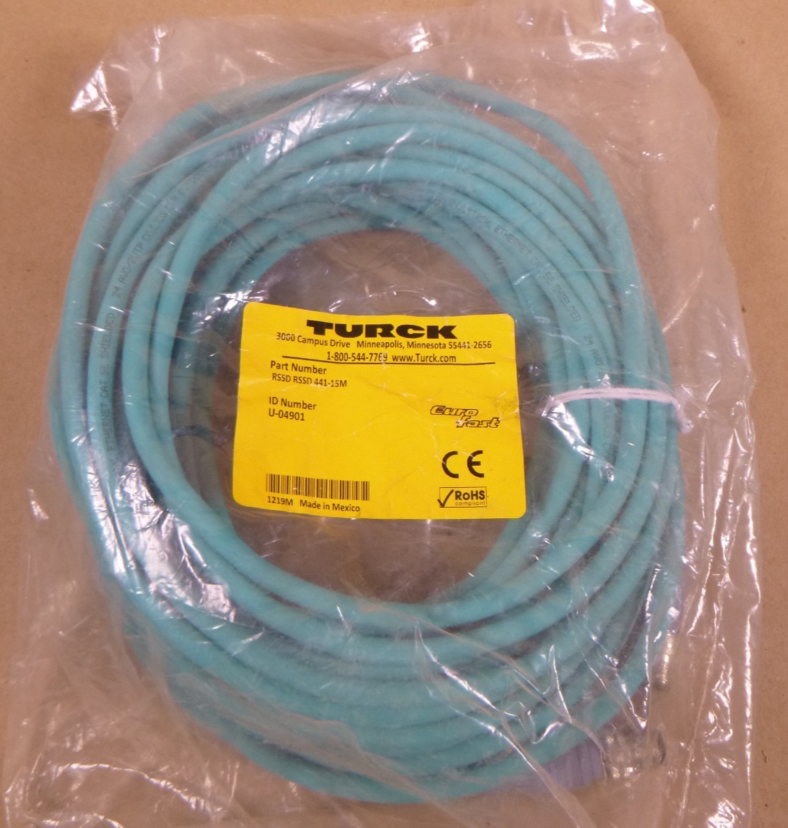 TURCK RSSD RSSD 441-15M CORDSET DOUBLE ENDED 4 PIN M12 MALE STRAIGHT , U-04901