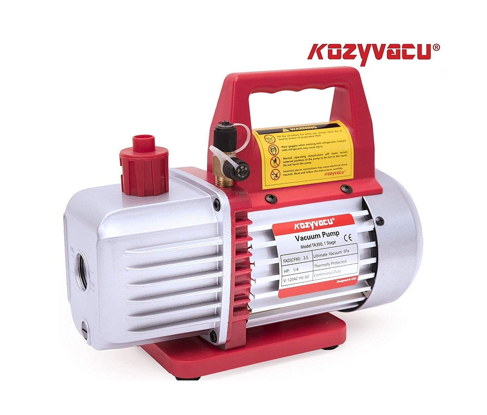 AUTO AC Repair Complete Tool Kit with 1-Stage 3.5 CFM Vacuum Pump, Manifold G…